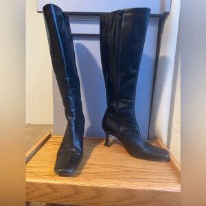 Tony Bianco Black Leather Knee-High Boots